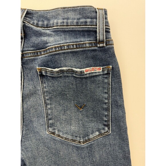 Hudson Rosalie High Rise Wide Leg Jeans Women 24 Two Tone Color Block Denim Boho - Picture 6 of 11